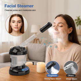 Kingsteam producing steam over hair to boost moisture and reduce breakage