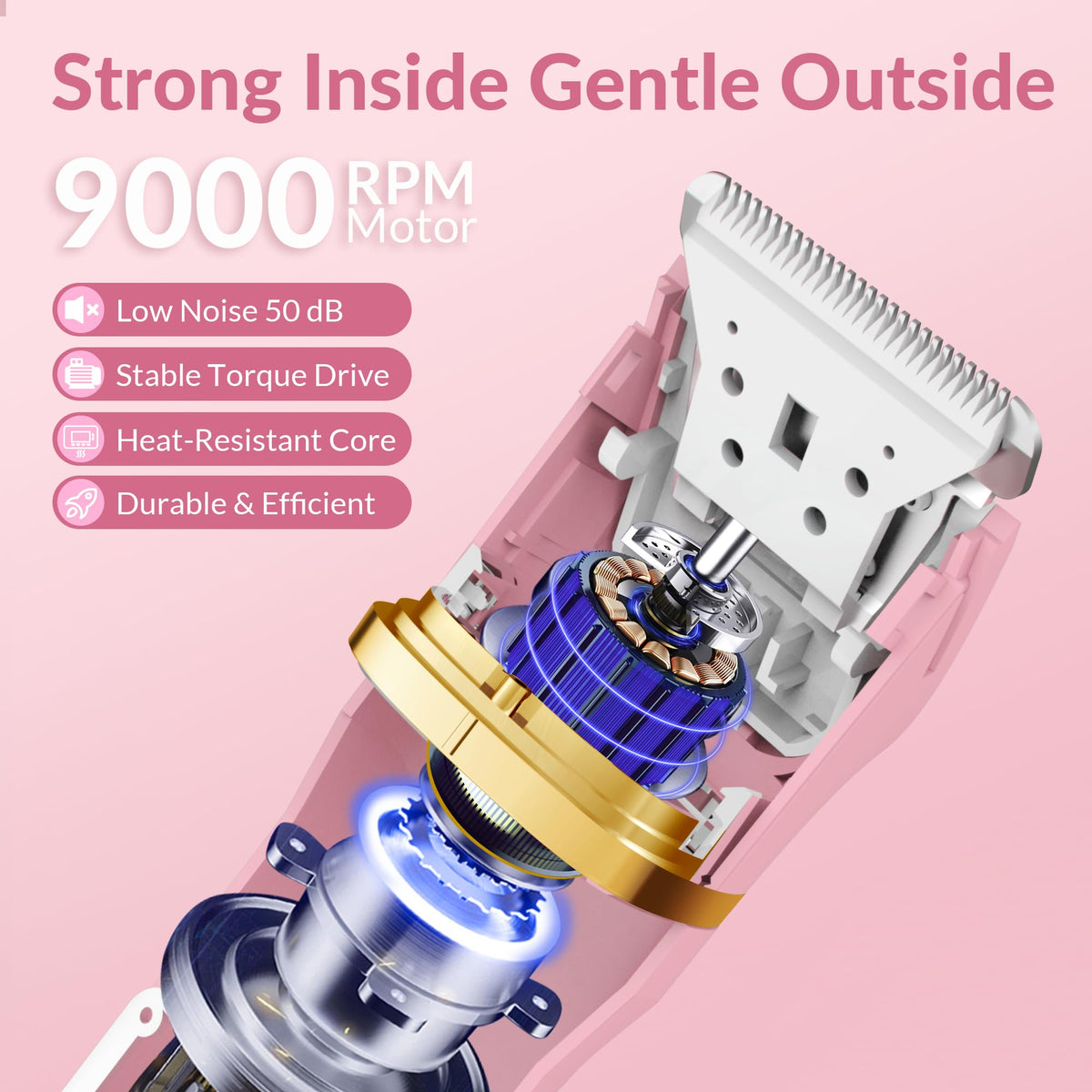 KINGTEE close-up of ceramic blade detail highlighting smooth, low-irritation cutting performance
