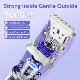 KINGTEE five attachments laid out to display versatility for body, face, bikini, nose, and micro shaver