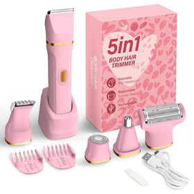KINGTEE front view of pink trimmer showcasing ergonomic grip and sleek design for confidence