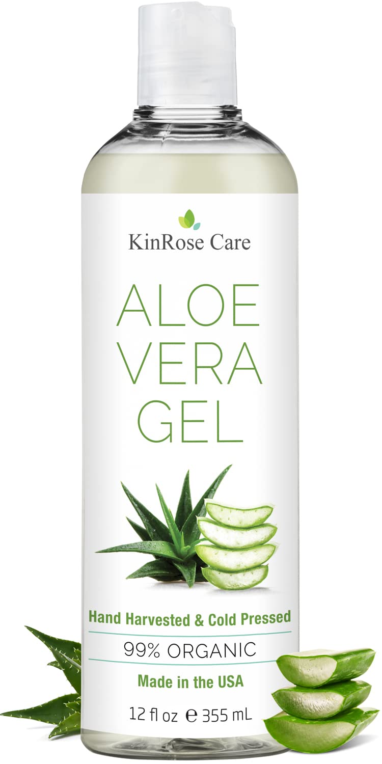 KinRose Care front label showing pure aloe and product benefits