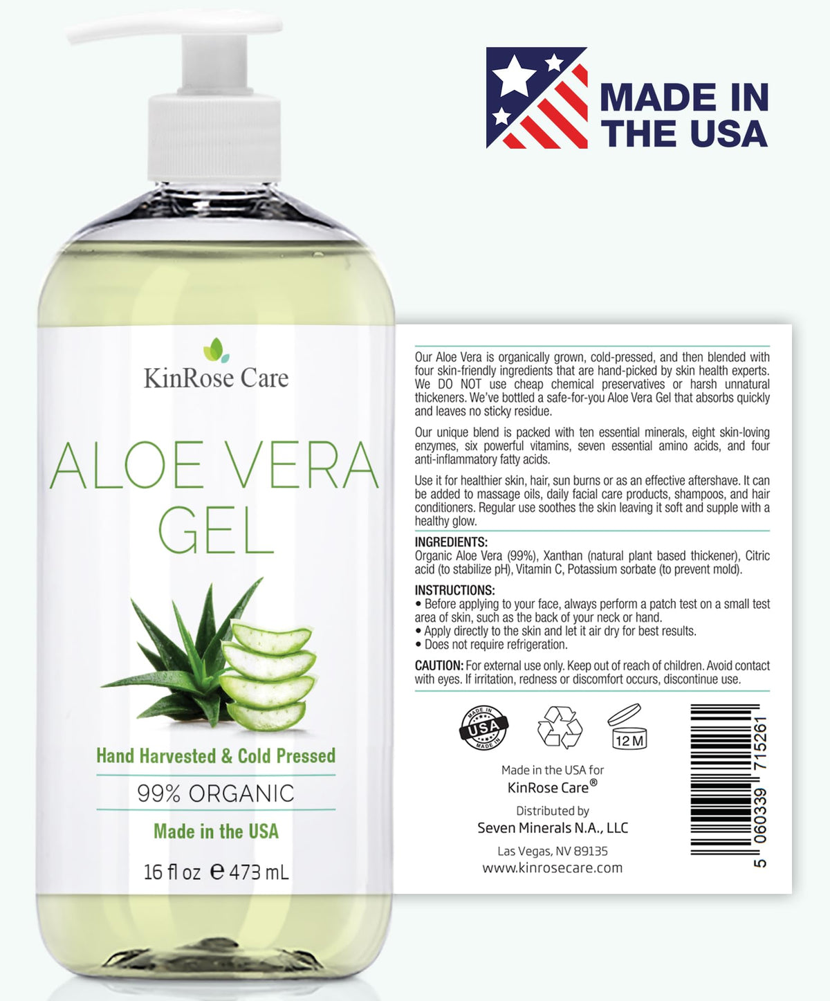 KinRose Care pouring gel onto hand to show easy spreadability and quick absorption