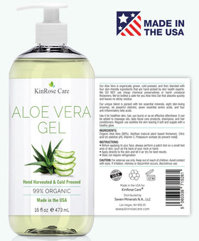 KinRose Care pouring gel onto hand to show easy spreadability and quick absorption