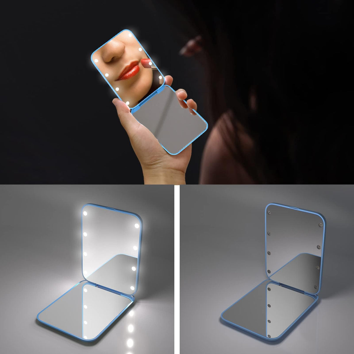 Kintion 3X magnified mirror detail for precise makeup and tweezing accuracy