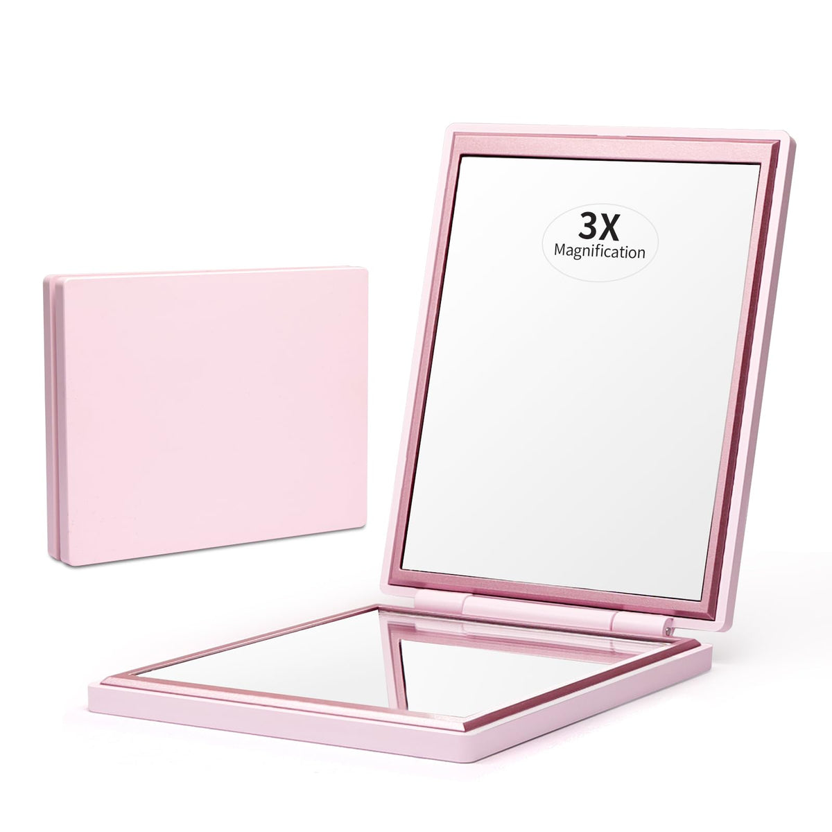 Kintion compact mirror front view pink shows stylish portable design and easy carry