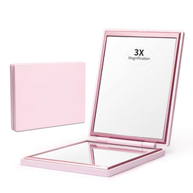 Kintion compact mirror front view pink shows stylish portable design and easy carry