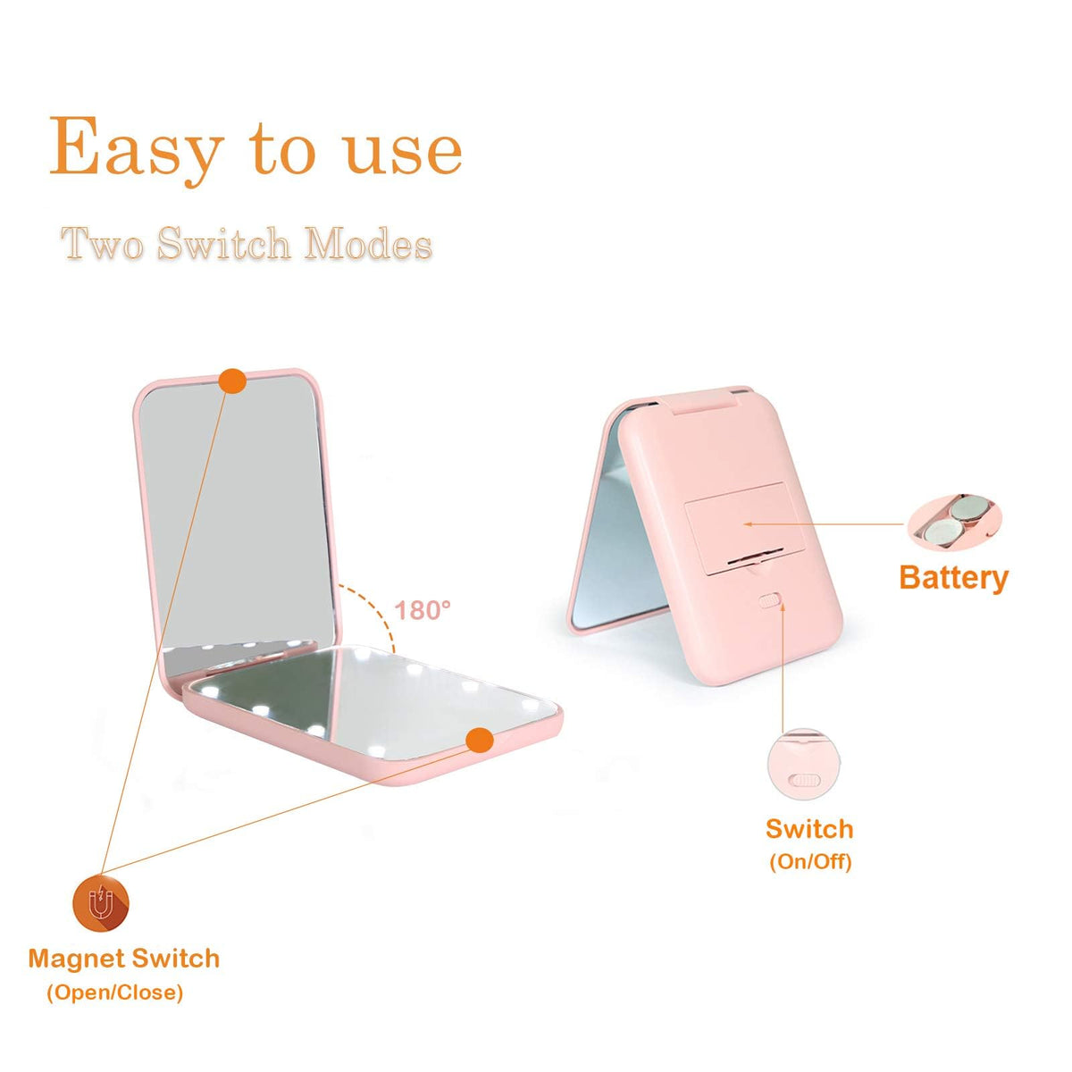 Kintion mirror inside a purse showing scale and accessibility benefit ready touch-ups