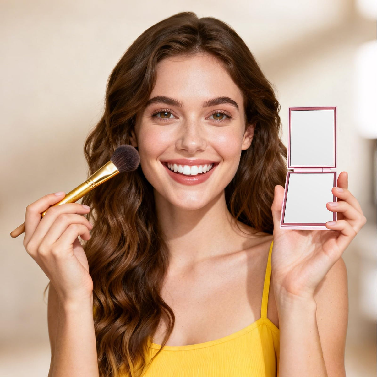 Kintion mirror open showing 1x and 3x sides for precise makeup and grooming