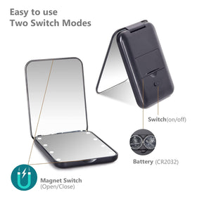 Kintion mirror inside a purse for scale showing compact portability advantage