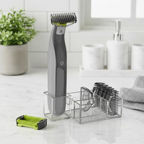 KIONCARE protective cap attached to standard OneBlade protecting the blade