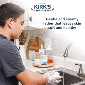 Kirk's bar in a bathroom setting demonstrating gentle everyday use