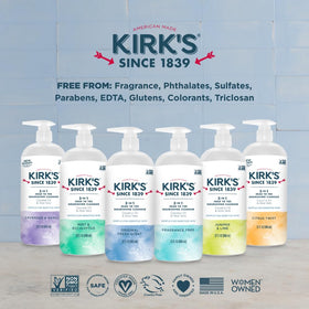 Kirk's ingredients visual with coconut and aloe emphasizing natural nourishment
