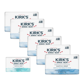 Kirk's bar soap front packaging showing Original Fresh and ingredient integrity