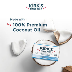 Kirk's soap lather close-up showing creamy foam and effective cleansing
