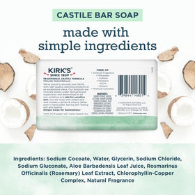 Close-up of Kirk's bar texture highlighting creamy lather and smooth surface for gentle cleansing