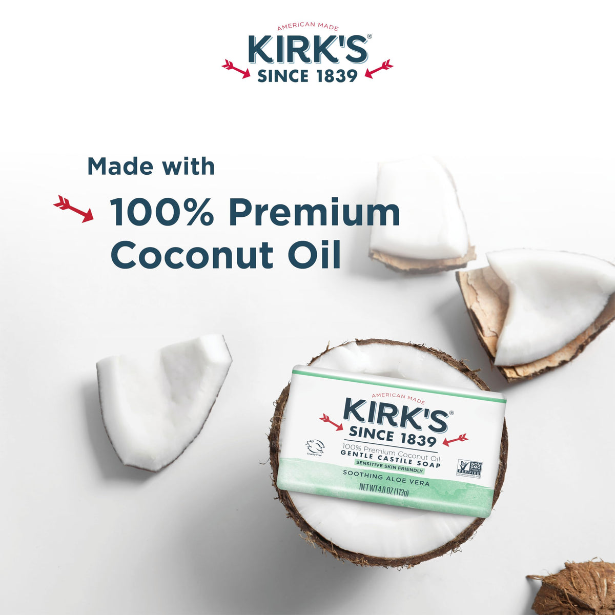 Kirk's side label displaying ingredients list and transparency for informed, safer use