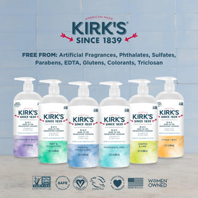 Kirk's ingredient label close-up showing plant-based formula transparency benefit