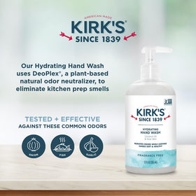 Kirk's creamy lather close-up demonstrating moisturizing coconut oil