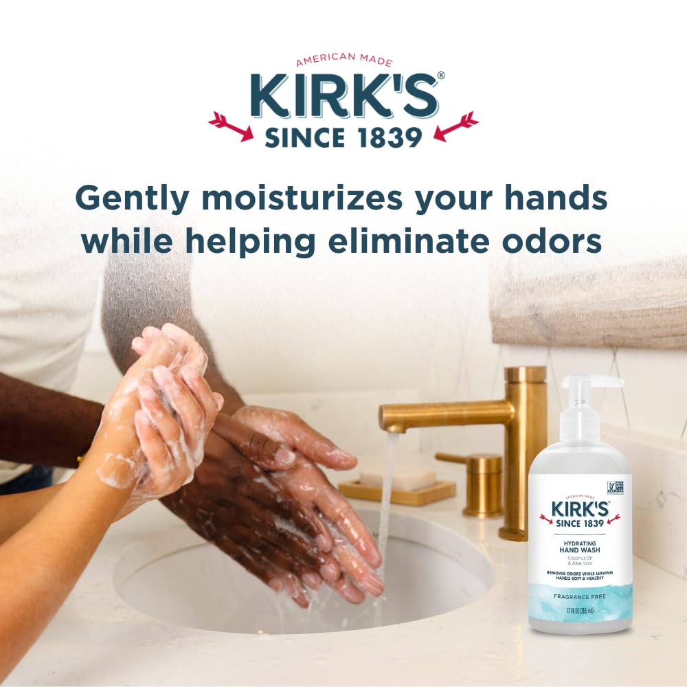 Kirk's pump dispensing soap at a kitchen sink to remove food odors