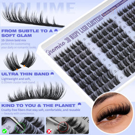 Kiromiro before and after lashes showing instant fuller, dimensional eye impact