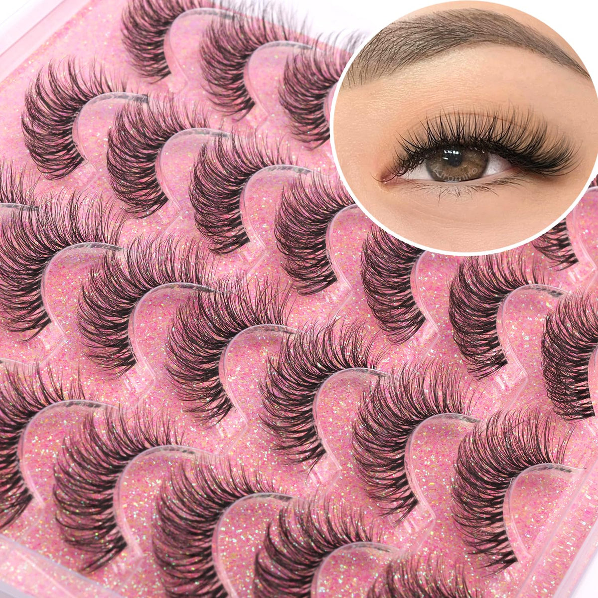 Kiromiro front packaging showing natural 14mm faux mink lashes and benefits