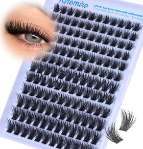 Kiromiro front packaging showing 144 cluster lashes and benefits