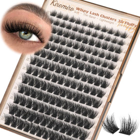Kiromiro front packaging showing 156 fluffy cluster lashes for easy selection