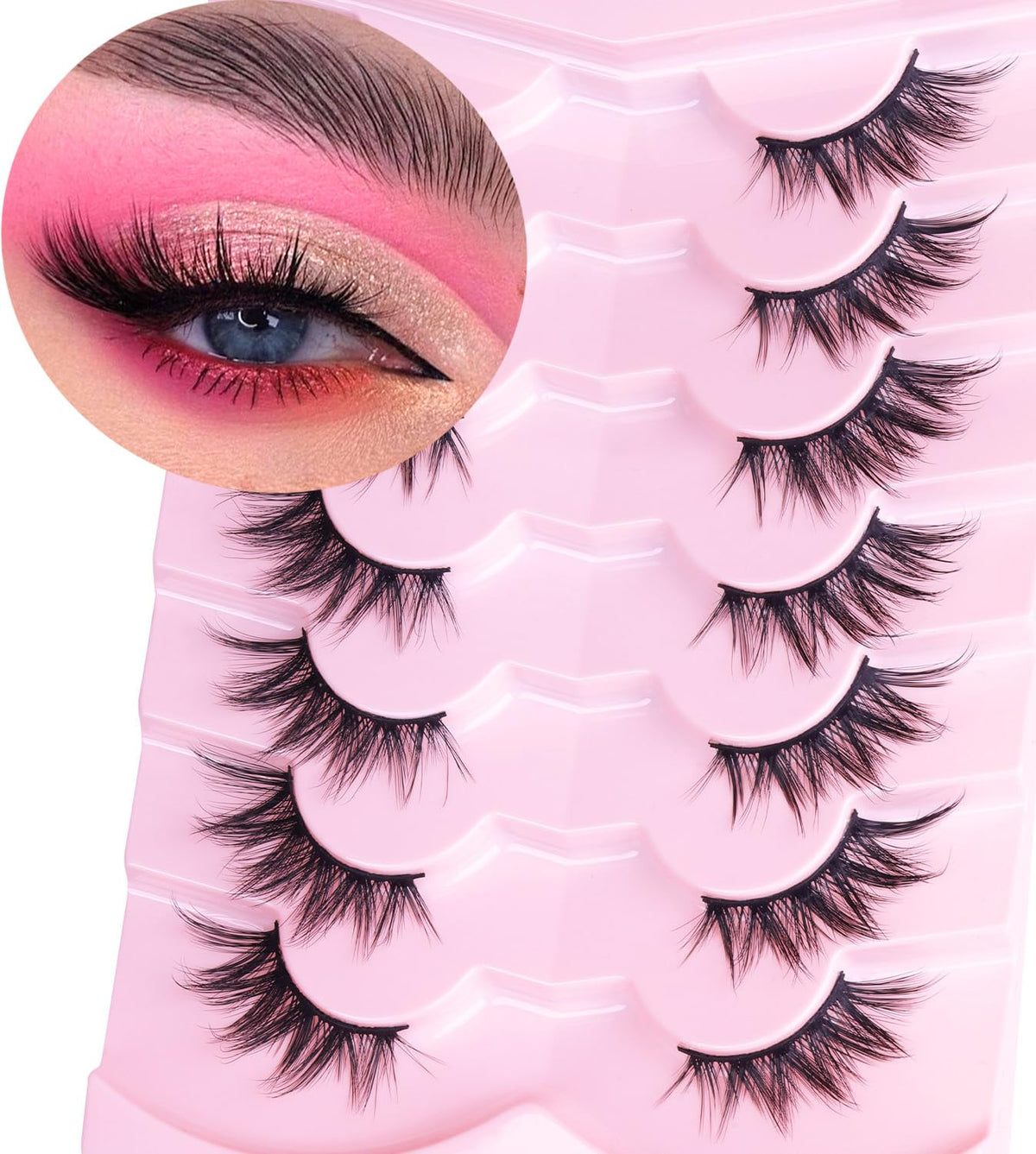 Kiromiro front packaging showing seven pairs and spiky fox-eye look benefit convenience