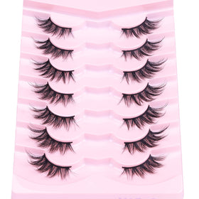 Kiromiro lashes applied on model showing lifted winged eye for dramatic cat-eye benefit