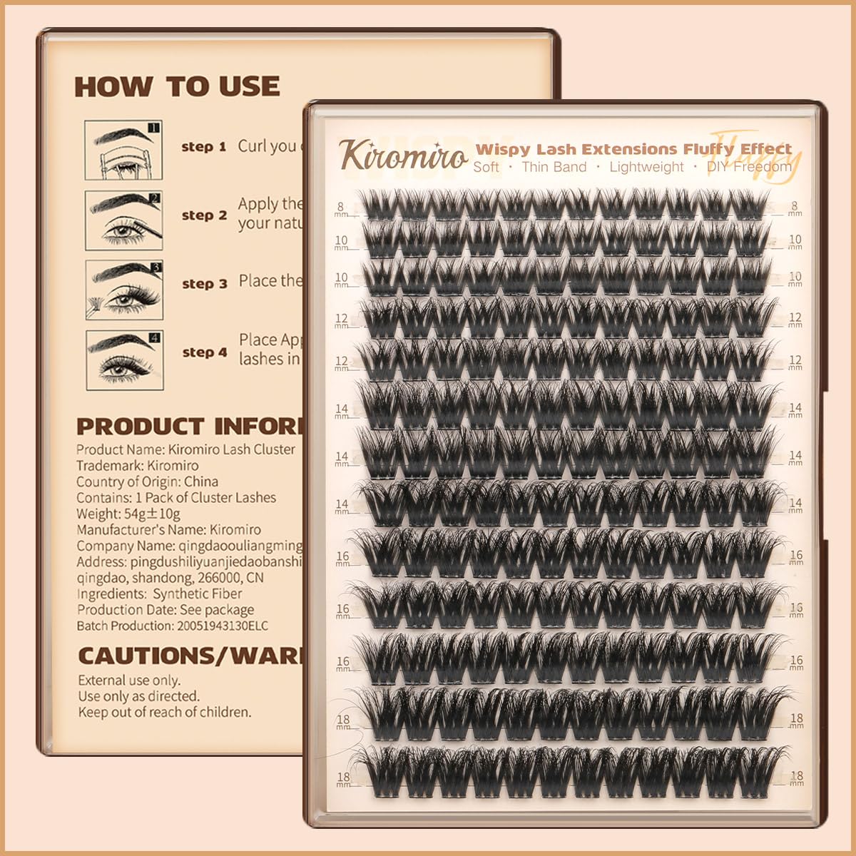 Kiromiro length comparison 10-18mm illustrating customizable volume options