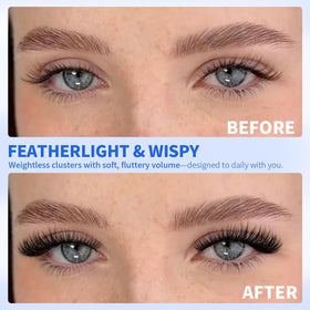 Kiromiro length swatch 10–16mm demonstrating graduated lash effect