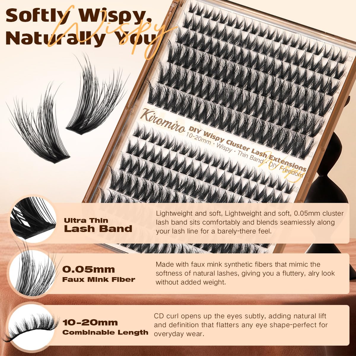 Kiromiro lifestyle image of daytime makeup featuring fluffy lashes