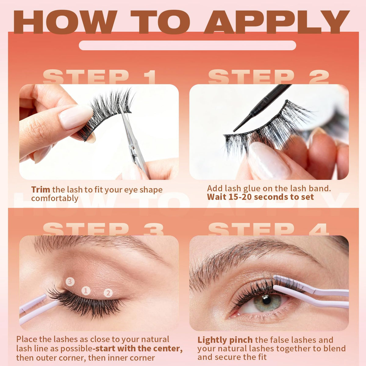 Kiromiro lashes styled for evening makeup to enhance photos