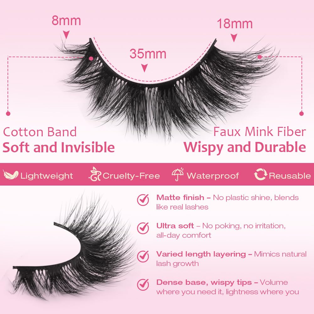 Kiromiro lashes applied on eye showing lifted cat-eye effect