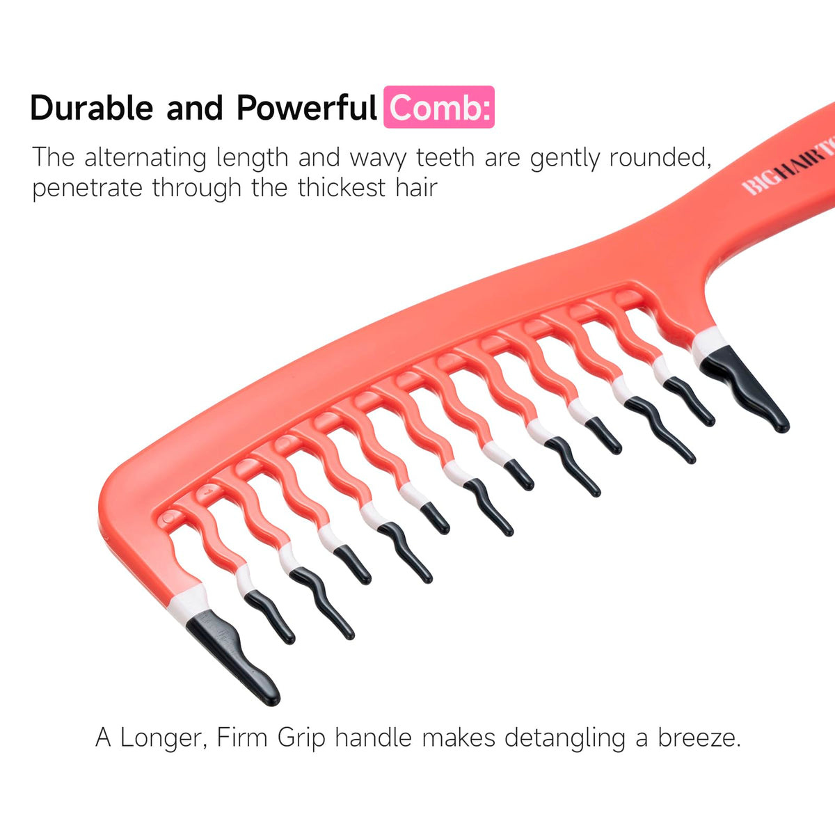 KISMETICS close-up of wavy tooth design demonstrating gentle detangling contact points