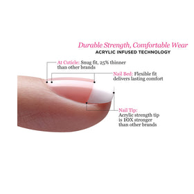 KISS completed French manicure on hands illustrating elegant look