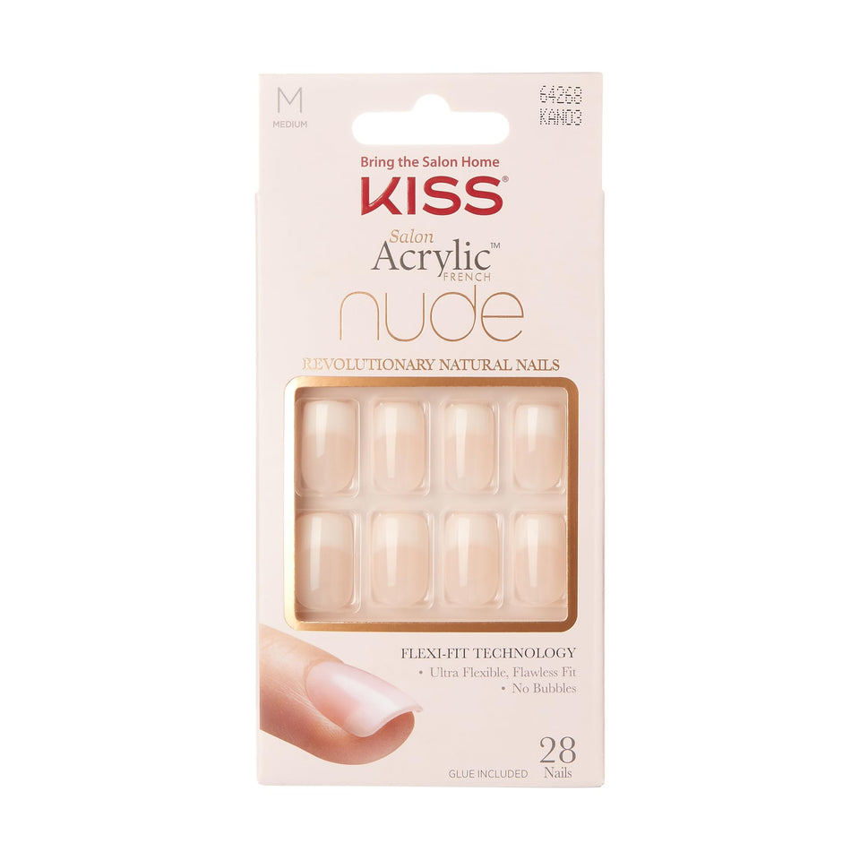 KISS front packaging showing Cashmere French press-on nails and kit, fast professional look