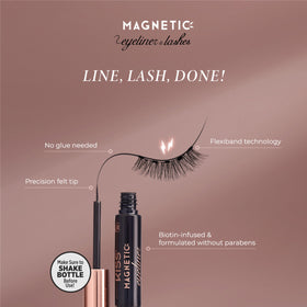 KISS close-up of flexible magnetic lash band showing secure attachment benefit