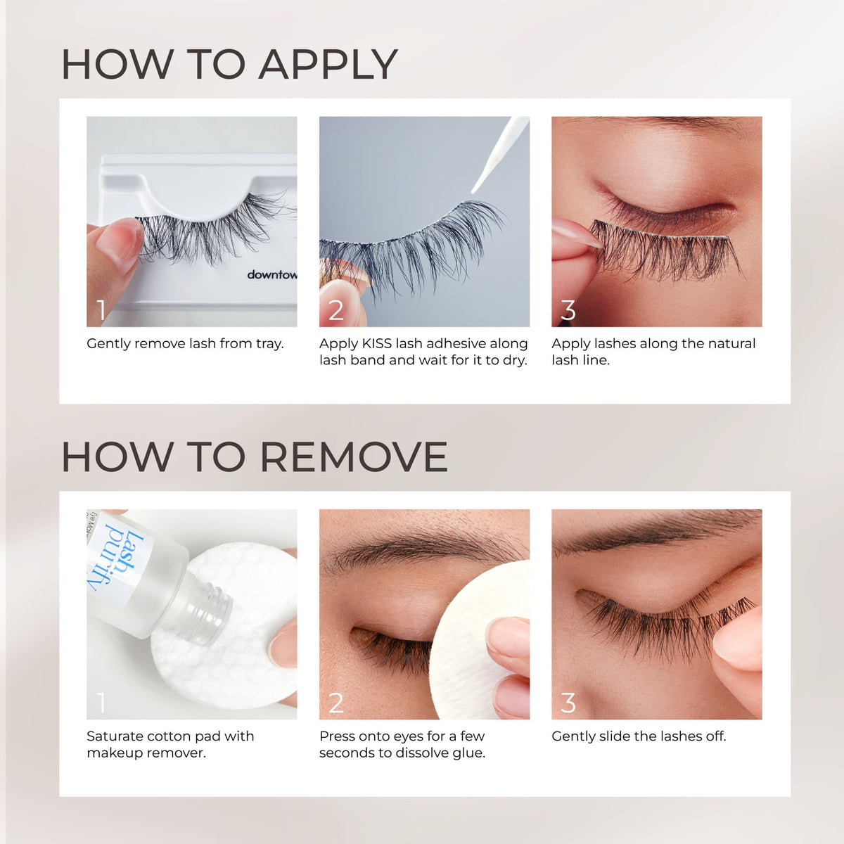KISS demonstration of cleaning lashes to maintain reusable condition