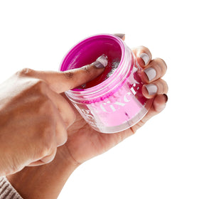 KISS COLORS & CARE open jar showing glossy gel texture for smooth edges
