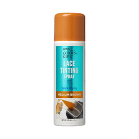 KISS Colors & Care spray can front view shows medium brown shade and quick-dry benefit