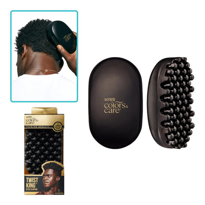 KISS Colors & Care front view showing durable twist sponge for fast styling