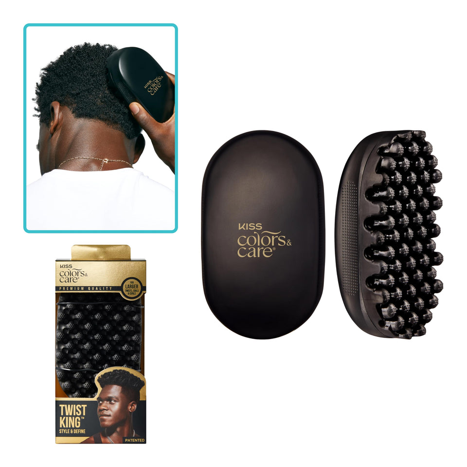 KISS Colors & Care front view showing durable twist sponge for fast styling