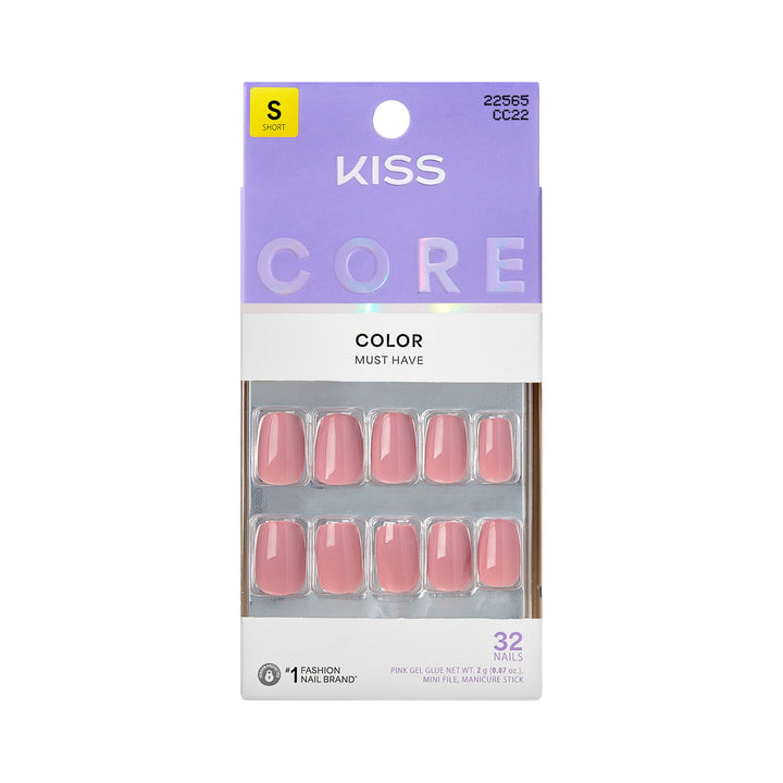 KISS Core front packaging showing 32 nails and kit benefits