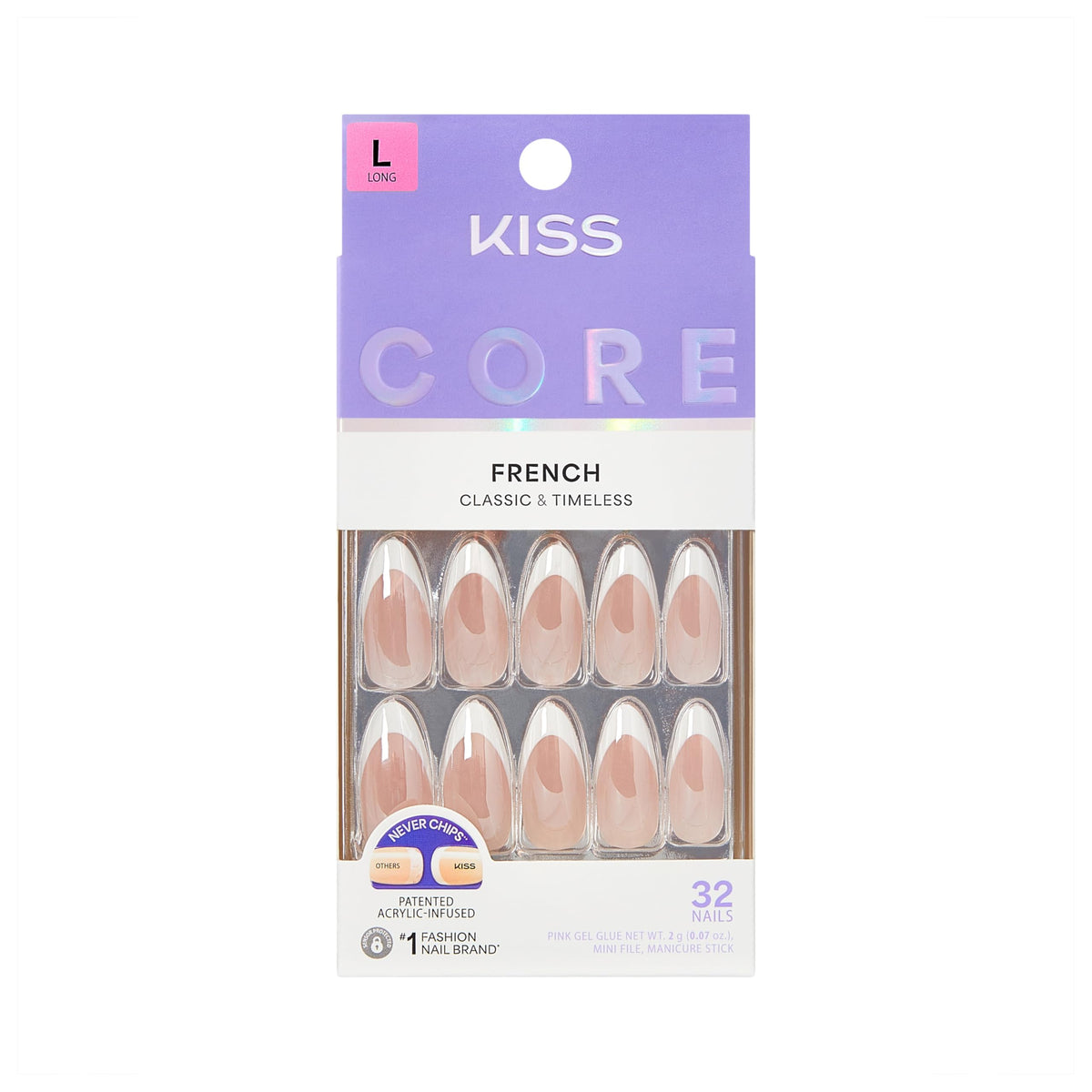 KISS front packaging showing full press-on kit for easy application