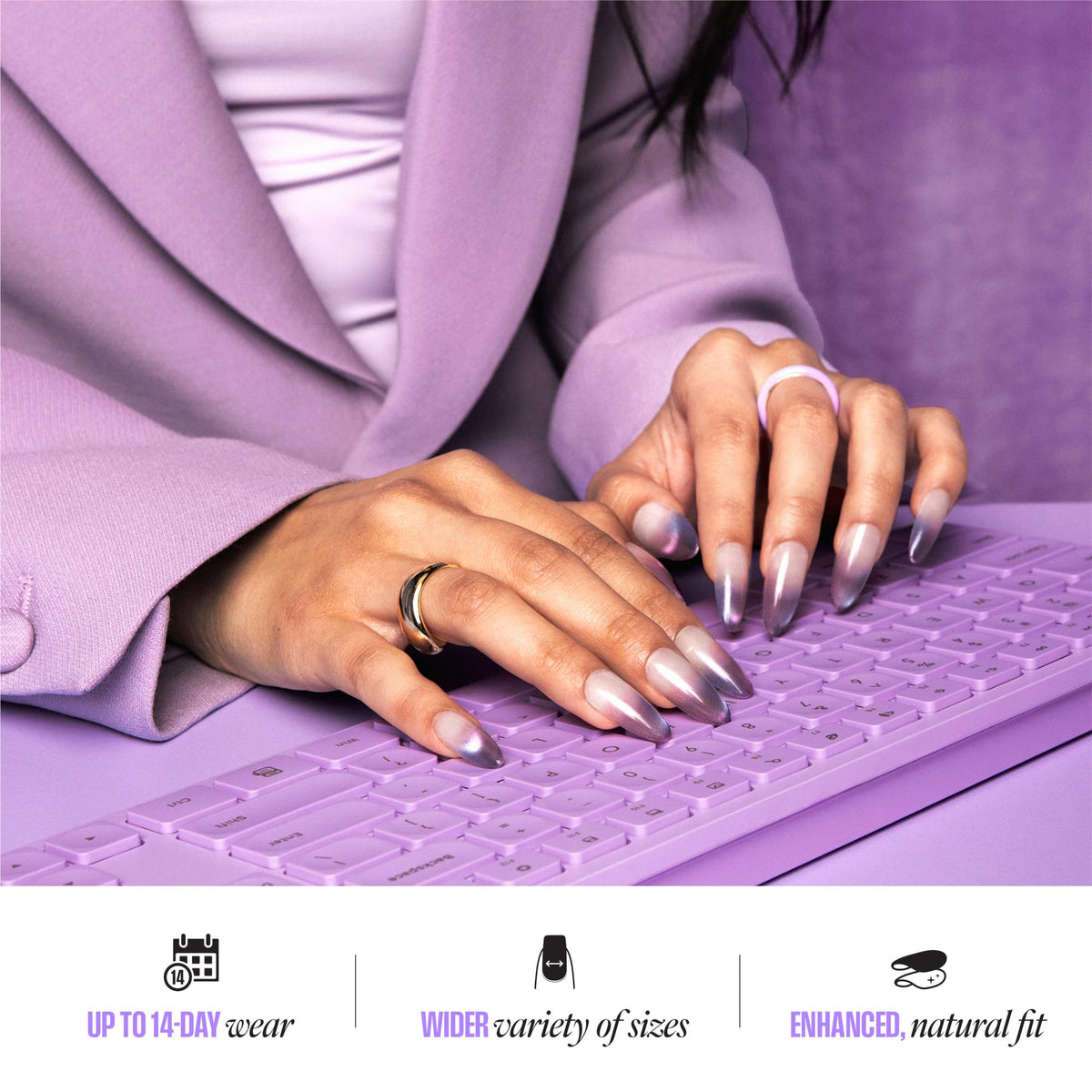 KISS side profile showing nail thickness for comfortable flexibility
