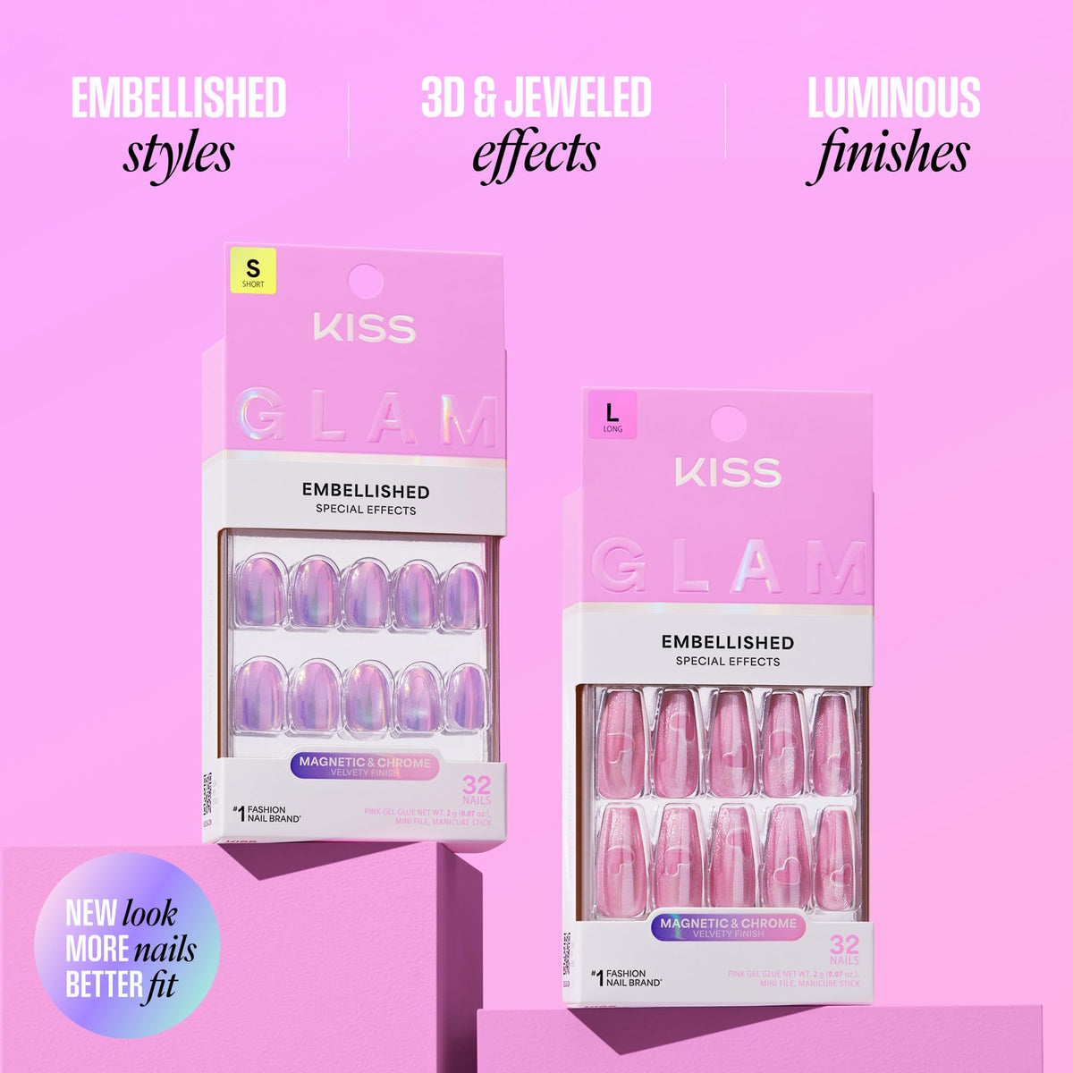 KISS short round shape set arranged for natural look