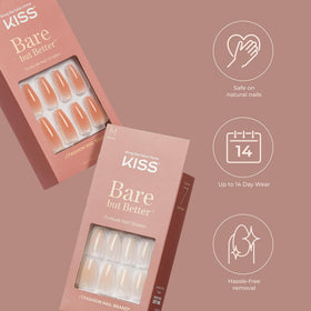 KISS glossy pink nail surface close-up showing high-shine finish and smooth look