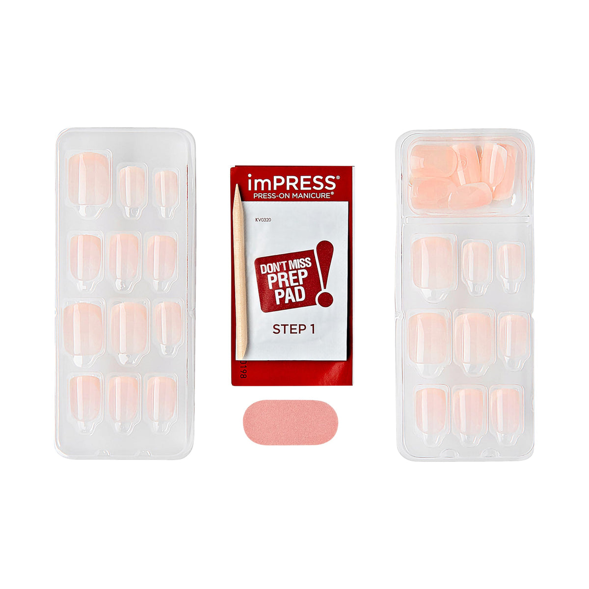 KISS size comparison display illustrating multiple nail widths for fit