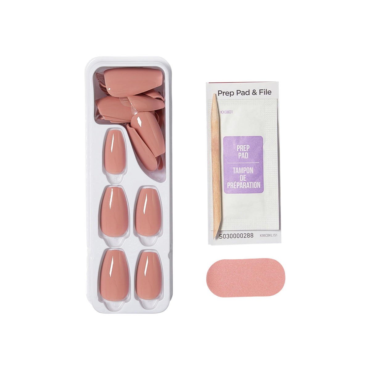KISS finished manicure top view showcasing smooth, salon-quality shine and natural look